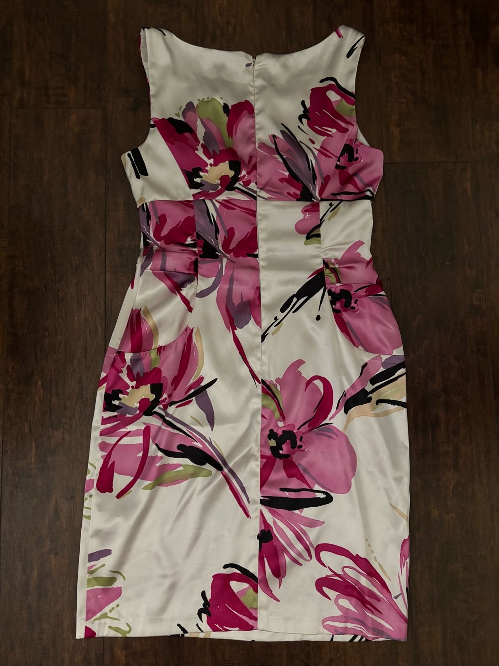 Dress Barn Midi Dress with Pink Floral Print - 10 - Picture 3 of 9